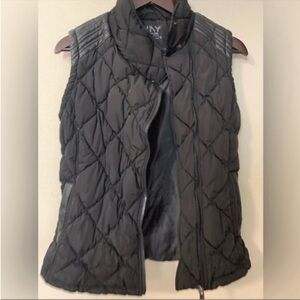 Marc New York Black Quilted Puffer Vest Collar